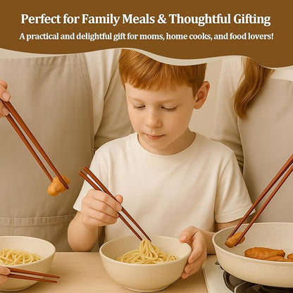 Cooking Chopsticks 3 Sizes Wooden Kitchen Cooking Chopsticks Tongs for Frying Mixing & Serving Ideal for Family, Restaurant & Gift (10 Pairs)