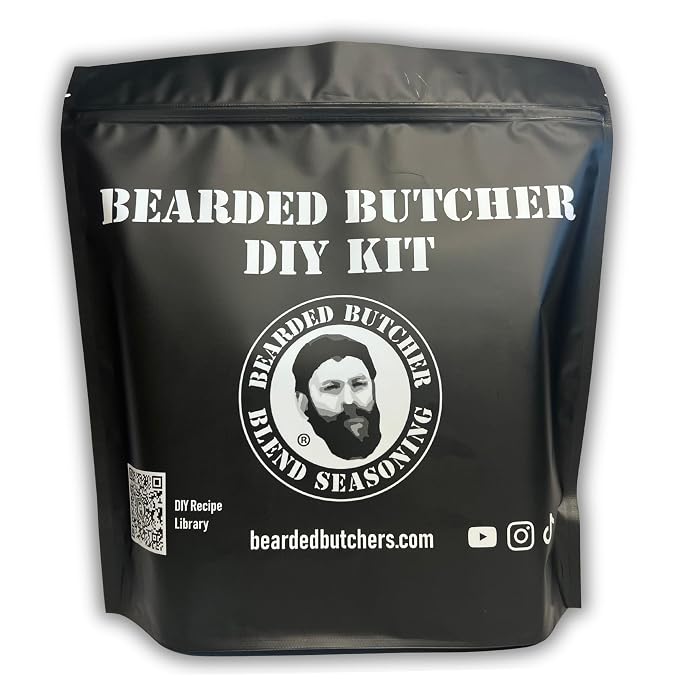 Bearded Butchers Cajun Bratwurst DIY Kit – Spicy Brats with Cajun Seasoning, High-Temp Pepper Jack Cheese & 32mm-35mm Natural Hog Casings – Great for Pork, Beef, Venison & More, Up to 25 lbs Meat
