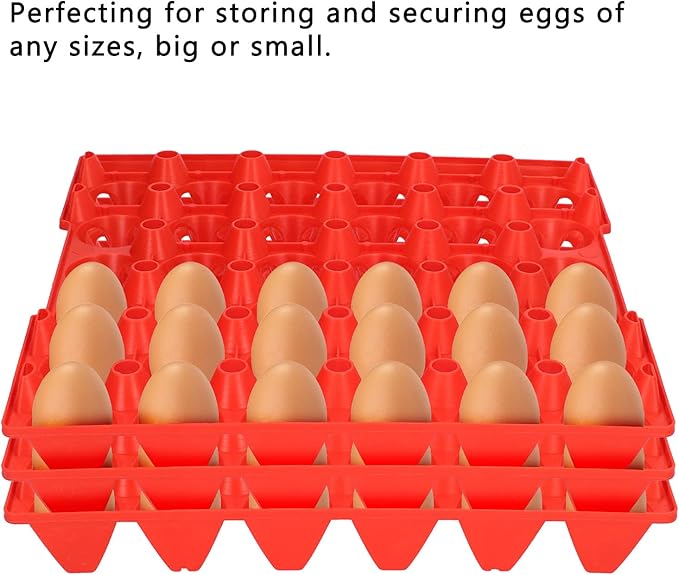 Egg Crates, 30 Cell Egg Tray, Plastic Egg Storage Bulk for Egg Storage Transportation Home Farm Supplies(red)