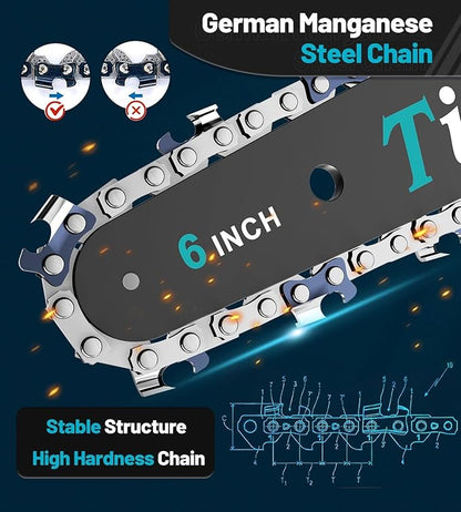 Tietoc Mini Chainsaw 6 Inch Cordless, Portable Electric Chain Saw Small Handheld Battery Powered Super Saws, Stocking Stuffers for Adults Men Christmas Gifts for Men Dad Husband Fathers Women Mom 2025
