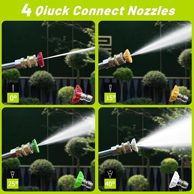 Pressure Washer, Power Washer with Foam Cannon,High Pressure Cleaning Machine with 4 Nozzles for Car, Patio, Driveway,Fences,Decks