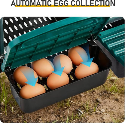 Metal Chicken Nesting Box,3 Compartment Nesting Box for Laying Eggs,Cleanable Pull Out Hen Roosting Boxes,Wall Mount Chicken Brooder Boxes,with Perch,for Hens Gooses Ducks Poultry Farms (Green)