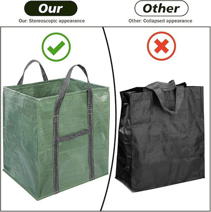 2 Pack 66 Gallons Reusable Yard Waste Bags, Upgrade Heavy Duty Foldable Garden Leaf Bag, Self-Standing Lawn Bags with Reinforced Handles, Keep Upright (23.6" L × 23.6" W × 27.5" H)