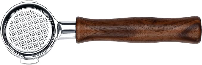 Normcore 51mm Naked Bottomless Portafilter 2 Ears Fits Delonghi ECP3420/EC155/BCO430/EC260 with 18g Basket Included, Genuine American Walnut Handle