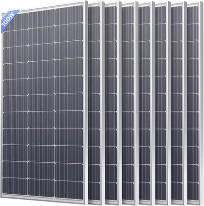 800W Solar Panel, Callsun 8PCS 12V 100 Watt Solar Panel with High-Output Design, High Efficiency Monocrystalline PV Module,Ideal for RV, Van,Camping, Marine, Rooftop,Home, Farm, Off-Grid