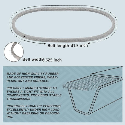 5/8 x 41.5'' Drive Belt Replace for MTD/Cub Cadet/Troy-Bilt 754-0468 954-0468 Toro 112-0305 Dayco B38 Kevlar Lawn Mower Belt Riding Mower Upper Transmission Belt (754-0468)