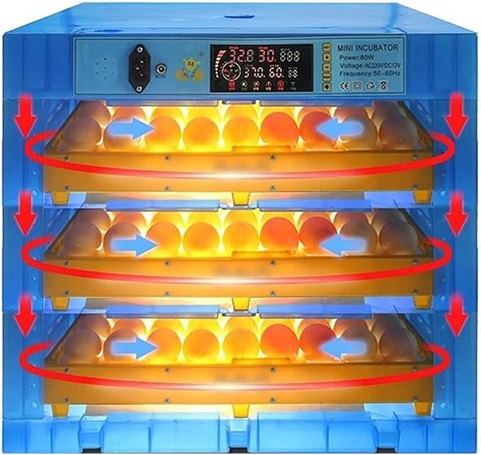 192 Digital Egg Incubator Automatic Turning Temperature Control with LED Candler for Hatching Chickens Ducks Goose Birds
