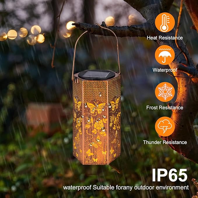 Christmas Decorations Gifts for Women Butterfly Solar Lights Outdoor - Butterflies Solar Lanterns Outdoor Waterproof Garden Decoration for Outside, Outdoor, Yard, Lawn