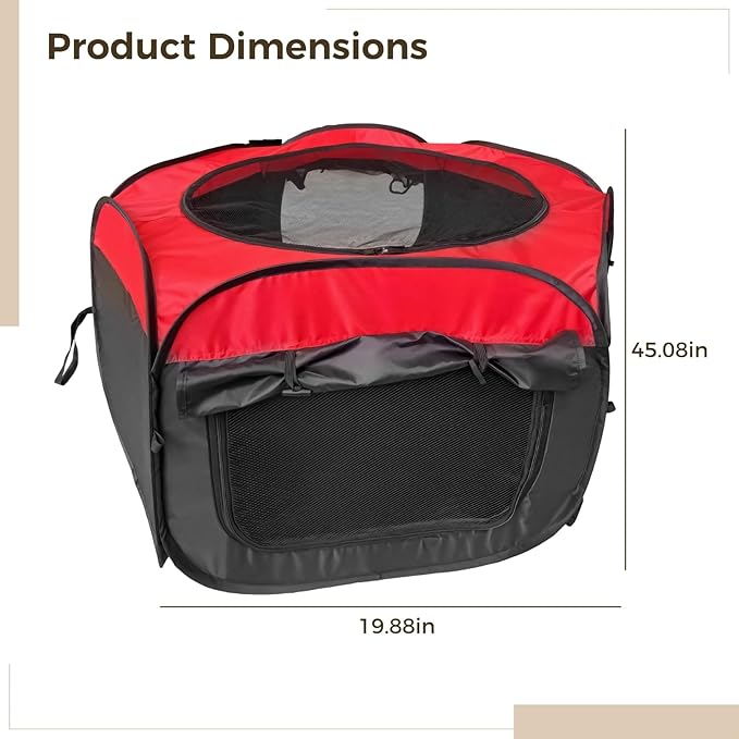 Portable Chicken Brooder Kit, 3.7 Ft X 3.7 Ft X 1.7 Ft, Ventilation and Red-Black Design Oxford Fabric, Indoor Brooder Box for Chicks
