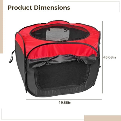 Portable Chicken Brooder Kit, 3.7 Ft X 3.7 Ft X 1.7 Ft, Ventilation and Red-Black Design Oxford Fabric, Indoor Brooder Box for Chicks