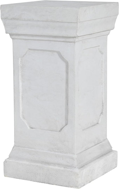 Decorative Roman Column Pedestal Column Plant Stand, Vintage European Style Classical Garden Pillar, Indoor Outdoor Decor, Pedestal Columns Plants Standing for Entryway Garden Yard Home (Antique White/19.25''H)