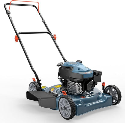 SENIX 144 cc Gas Lawn Mower, 20 inch 4-Cycle Push Mower, Side Discharge, 5 Position Cutting Height Adjustment, Low Noise & Fuel-Efficient for Lawn, Yard and Garden (LSPG-L5)