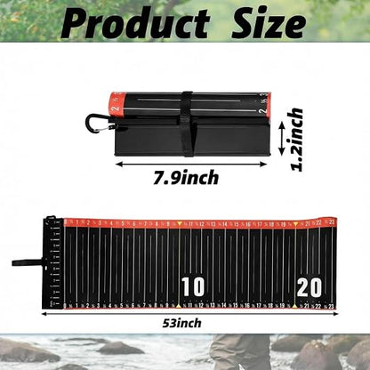 VioraWhite 2 Pcs 53 Inch Fish Ruler Fish Measuring Tape Fishing Ruler with Bump Board Waterproof Fishing Measurement Tool for Boat, Kayak, Coolers, Yacht and Workbench