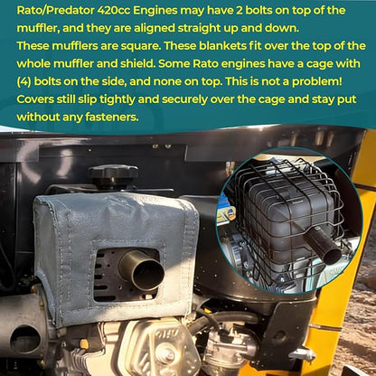Muffler Blanket Fit For Chinese Mini Excavator Skid Steer Rato 420cc Predator - Universal Muffler Cover for Small Equipment
