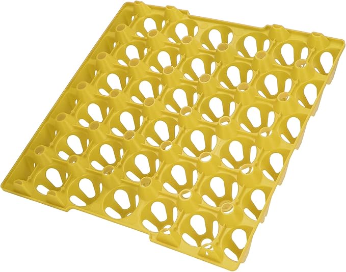 Heavy Duty Plastic Egg Crates, Reusable Egg Storage Tray with 30 Cells for Transporting and Storing, Pack of 5 (Yellow)