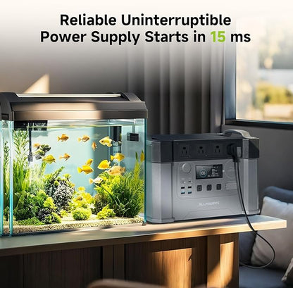 ALLPOWERS 2000w Portable Power Station, 1500Wh/2000w Solar Generator, with 2 Pack SP027 100W Foldable Solar Panel, Solar Power Bank for 11 Devices, for Outdoor Camping, Traveling, Emergencies