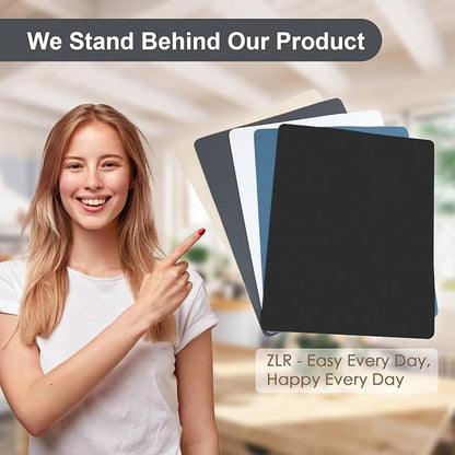 ZLR Coffee Bar Mat for Keurig & Nespresso, 12"x16" Small, Black | Absorbent Dish Drying Mat, Stain-Hiding PU Leather Top, Non-Slip Rubber Back, Heat-Resistant, Fits Frother & Pour-Over