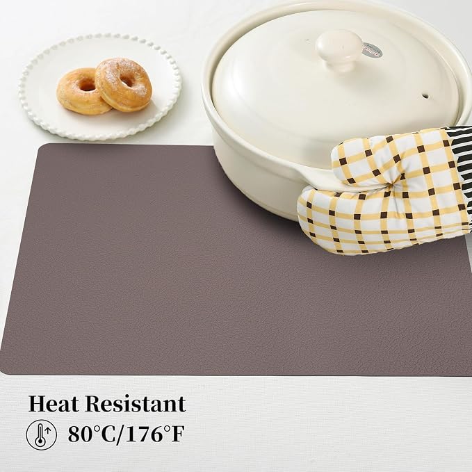 Silicone Placemats Set of 4, Heat Resistant Table Mats,Non-Slip Mats,Waterproof Placemats,Easy to Clean,Dustproof Mats,Perfect for Indoor & Outdoor Dining,12.6 x 17.7 inches by Siliconty (Dark Purple)
