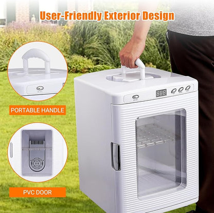 25 L Laboratory Incubator, Portable Reptile Science Laboratory Incubator, Digital Temperature Controlled 10°C-60°C (72°F to 140°F), Reptile Egg Incubator with AC&DC Power for Small Reptiles White