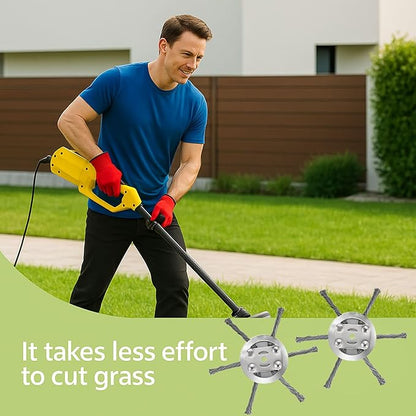 3 Pcs Steel Wire Grass Trimmer Head, String Trimmer Replacement Head, 6 Inches Universal Steel Wire Weed Trimmer Head for Electric Battery Powered Cordless String Trimmer (3, Silver)