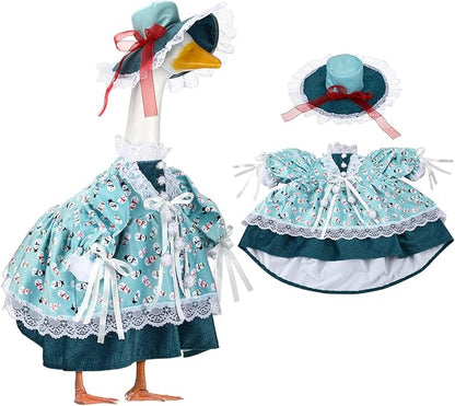 Suzile Snowman Goose Outfit Winter Dresses Christmas Clothes for 23" High Cement or Plastic Porch Goose Costume for Yard Lawn Outdoor Garden Patio Statue Xmas Holiday Decor