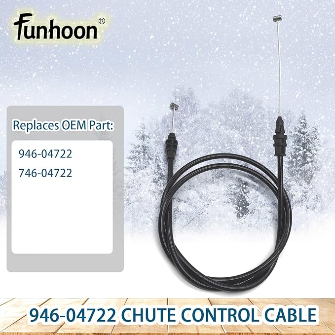 946-04722 Chute Control Cable 2-Way for Cub Cadet 1X 21-inch LHP, 1X 221 LHP, 221 LHP, MTD, Craftsman Snow Blowers Replaces 746-04722