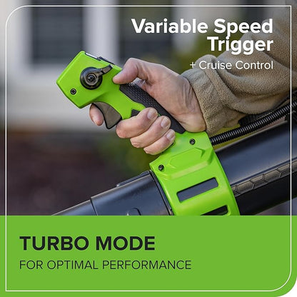 Greenworks 40V (710 CFM / 175 MPH) Brushless Backpack Blower, Commercial Power for Wet Leaves, Heavy Debris, Gravel and Driveway Snow, Includes (2) 5.0Ah HP Batteries & 4A Dual Charger