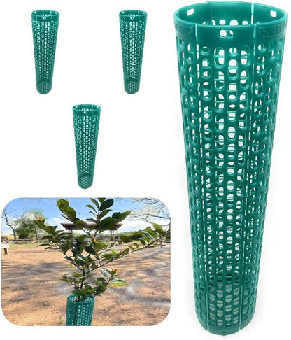 15" Tree Trunk Protector Spiral Guards, Stackable & Adjustable Tree Bark Protectors, Tall Sapling Guards Protect from Weed Eaters, Deer & Rodents, Orchard & Vineyard Vine Protection (60, Green)