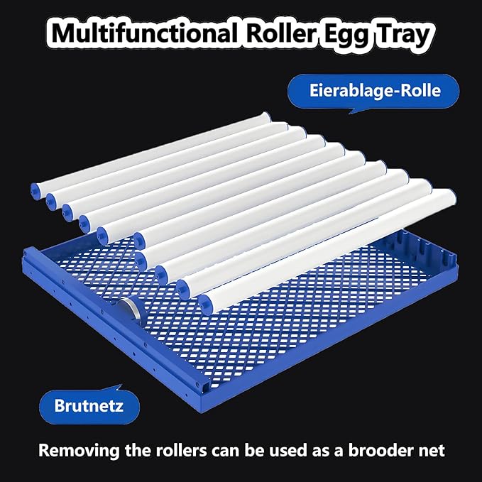 Poultry Pigeon & Game Bird Egg Incubators with Auto Turn & Smart Temp/Humidity Control & Egg Candler Poultry Hatcher Machine for Hatching Eggs Adjustable Rollers for Any Egg Size 340eggs