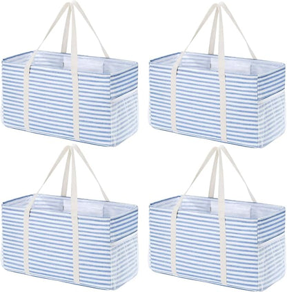Lifewit Extra Large Tote Bag, Reusable Grocery Bags with Metal Wire Frame and Handles