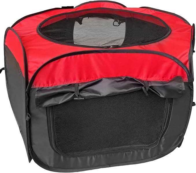 Portable Chicken Brooder Kit, 3.7 Ft X 3.7 Ft X 1.7 Ft, Ventilation and Red-Black Design Oxford Fabric, Indoor Brooder Box for Chicks