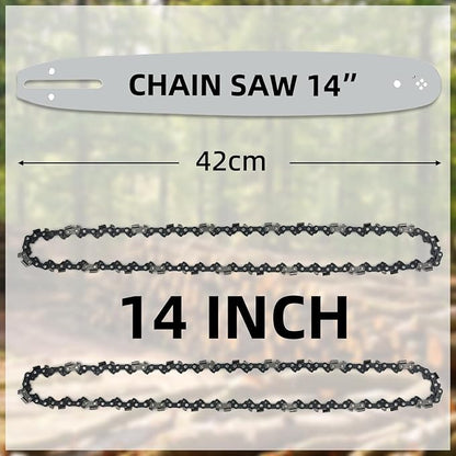 14 inch Chainsaw Guide Bar and Chain Combo - 3/8" LP Pitch 050'' Gauge 52 Drive Links for Craftsman Poulan, for Husqvarna 120, for Echo CS-310, for Ryobi RY3714 (2Chains+1Bar)