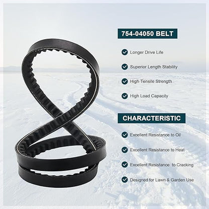 954-04050 754-04050 Auger Drive Belt Two-Stage Snow Blower Replacement 1/2" x 34-3/4" for MTD Craftsman Cub Cadet 954-04050A 754-04050A