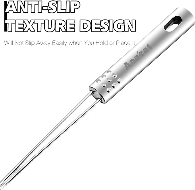 Anaeat 5.3" Stainless Steel Spider Skimmer, Professional Kitchen Pasta Strainer Spoon with Long Handle - Asian Strainer Ladle Wire Skimmer Spoons for Cooking and Frying