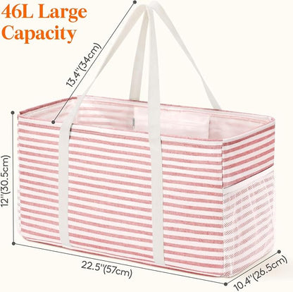 Lifewit Extra Large Tote Bag, Reusable Grocery Bags with Metal Wire Frame and Handles