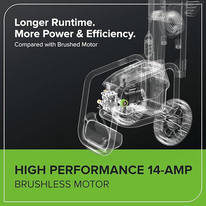 Greenworks Pro Brushless 2300 PSI (SGS Certified) 2.3 GPM Max / 1.2 GPM Electric Pressure Washer (Foldable Handles, Rugged Steel Frame, 25 FT Hose, 35 FT GFCI Power Cord)