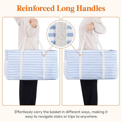 Lifewit Extra Large Tote Bag, Reusable Grocery Bags with Metal Wire Frame and Handles