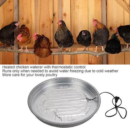 Poultry Chicken Supplies Water Heater Heating Base, Chicken Water Heating Base 30 ℃ Constant Temperature, Used in Most Poultry Fountain Water Dispenser, Chicken Coop Accessories(USA)