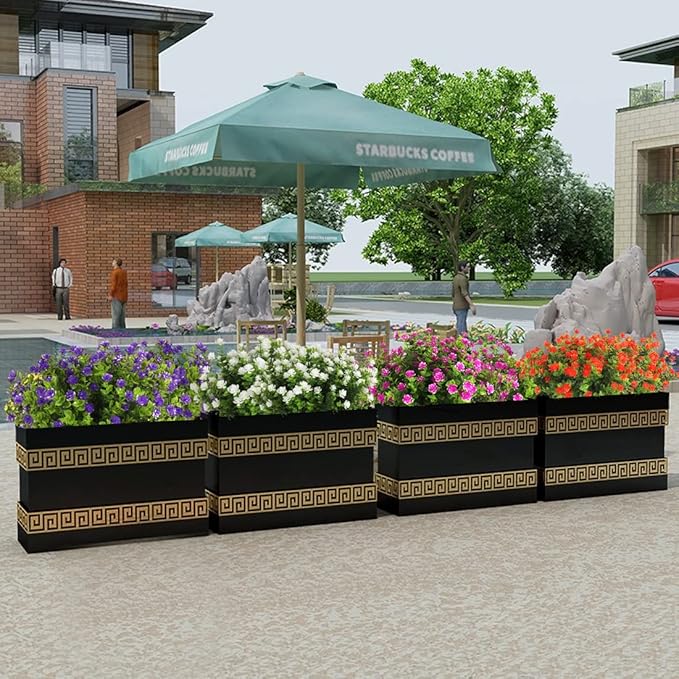 12 Bundles Artificial Flowers Faux Outdoor Plastic Plants UV Resistant Shrubs,Artificial Plants Outdoor Decorations for Patio Outdoor Fake Plants Spring Decorations for Home Front Porch Decor(Purple)