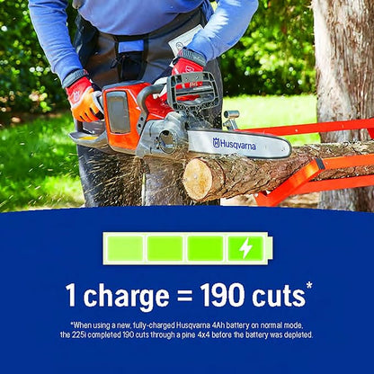 Husqvarna Power Axe 225i Battery Operated Chainsaw, 14-Inch Electric Chainsaw with 4 Ah Battery and Charger Included, 970547511
