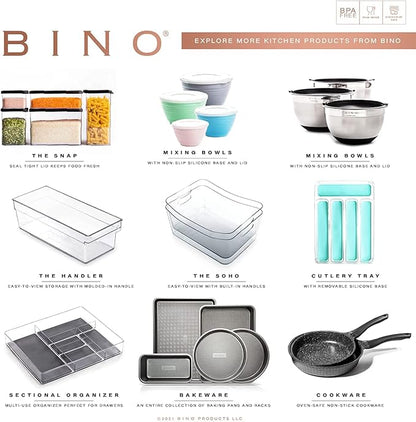 BINO Plastic Egg Container for Refrigerator - Clear, 13 Count, Sturdy, Durable