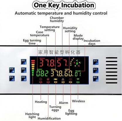 Poultry Pigeon & Game Bird Egg Incubators with Auto Turn & Smart Temp/Humidity Control & Egg Candler Poultry Hatcher Machine for Hatching Eggs Adjustable Rollers for Any Egg Size 340eggs