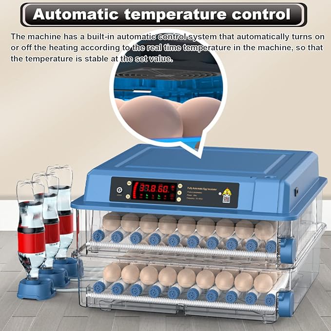 Home Incubator Egg Brooding Machine Chicken Incubator, 98-256 Eggs Incubator Automatic Turning and Hatching, Digital Incubator with Temperature Control,152,128