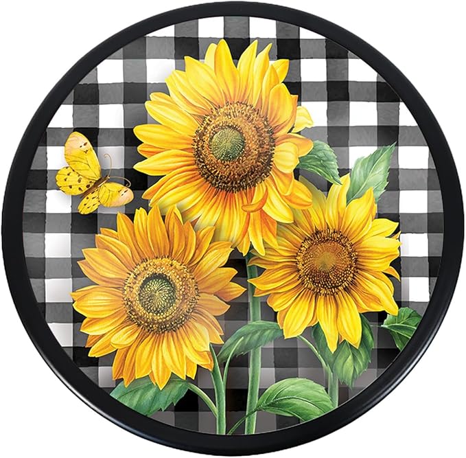 Briarwood Lane Checkered Sunflowers Plant Stand