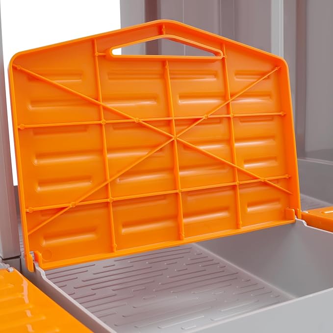 Chicken Nesting Box, 3 Compartments Laying Boxes for Hens, Nest Box for Chicken Duck Poultry Coop, Wall Mount Chickens Roosting Boxes, Protect Collect Egg (Orange)