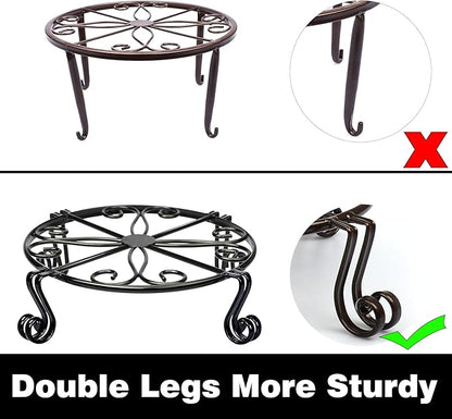 Plant Stand for Heavy Duty Potted Holder Indoor Outdoor Metal Rustproof Iron Garden Container Round Supports Rack for Planter Bronze, Pumpkin Stand Outdoor