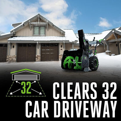 EGO Power+ 28" Electric Snow Blower, Cordless Self-Propelled 2-Stage, Includes (2) 56 V 12.0Ah Batteries and Dual Port Charger - SNT2807