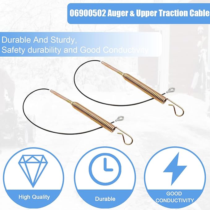 06900502 Auger & Upper Traction Cable 2 Pack Fits Ariens 921024 921030 921038 921032 921037 921013 921017 921018 921022 Snowblower