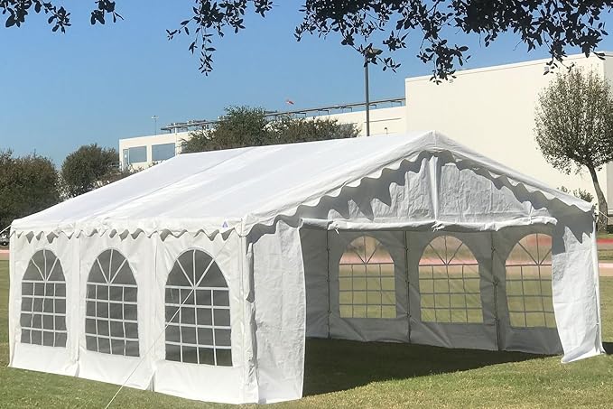 DELTA 20'x16' Budget PE Party + (2) Long Storage Bags for Parties, Outdoor Party Tents, Canopy Carpas para Fiestas, Wedding Party Event Canopy with Waterproof Top (B Model)