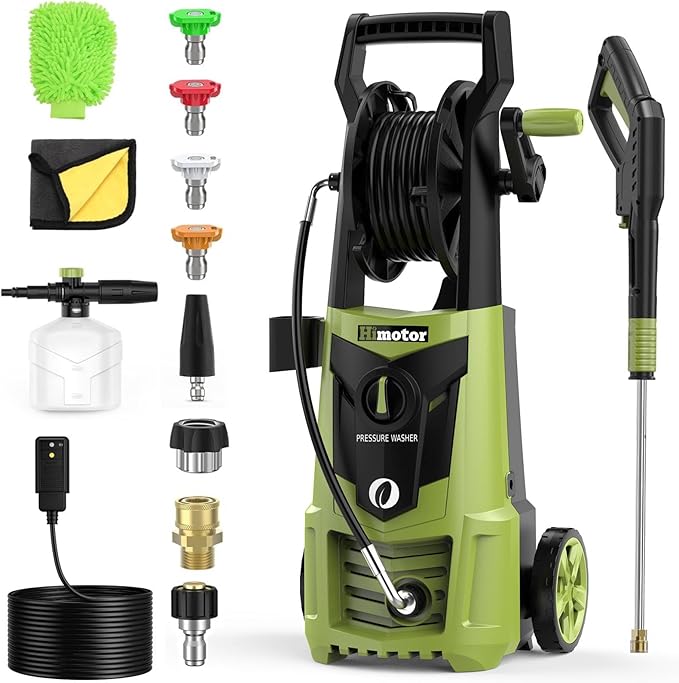 Electric Pressure Washer - 4000PSI 2.8GPM Electric Power Washer with 35ft Cord 26ft Hose, High Pressure Washers Includes 5 Nozzles, Foam Cannon for Cars, Homes, Driveways